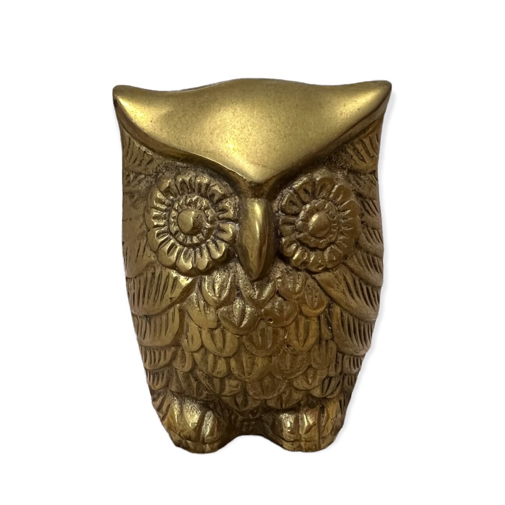 MCM Leonard Solid Brass Mini Owl Figurine